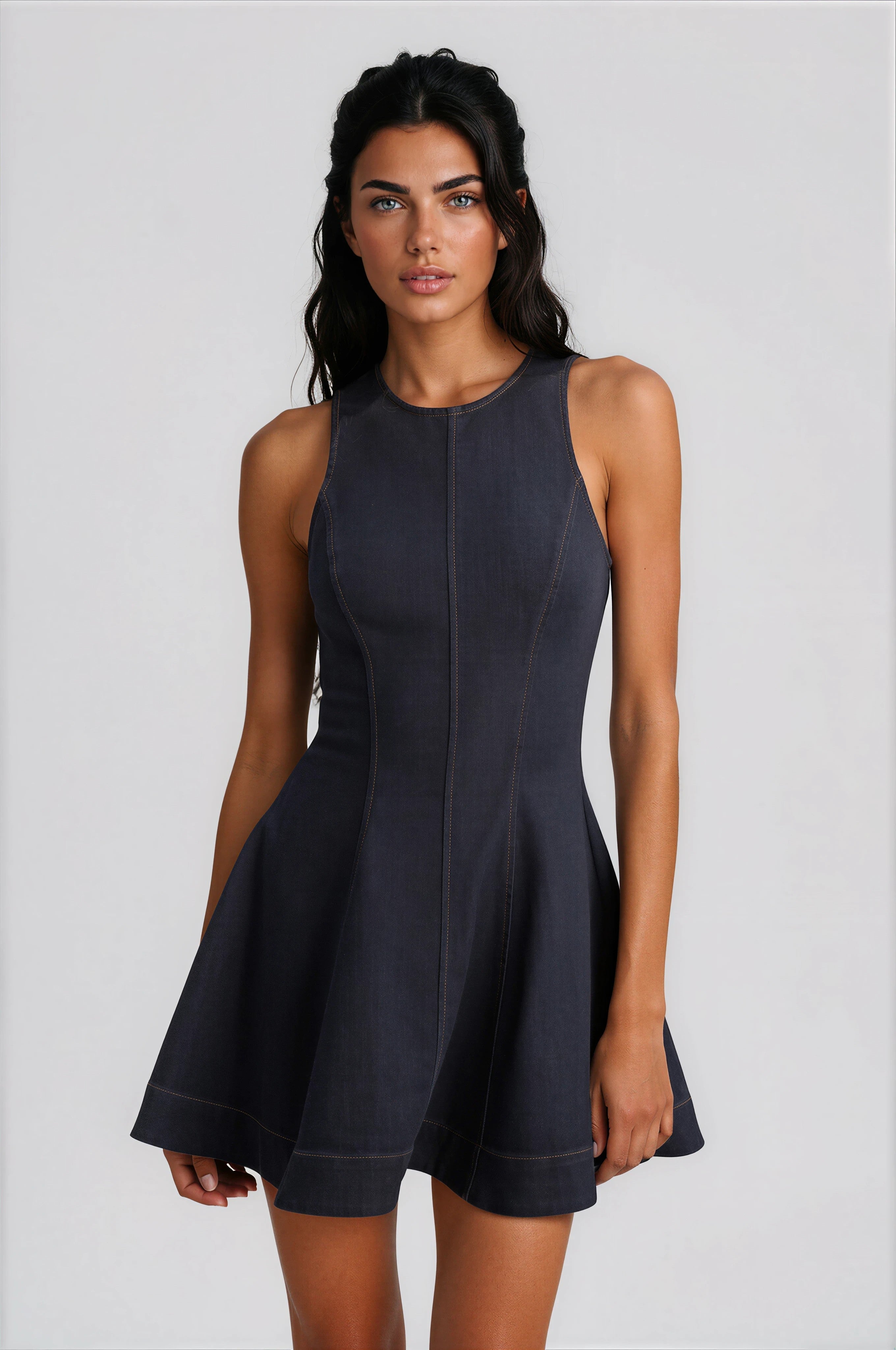 Palmer Denim Mini Dress - Dark Denim