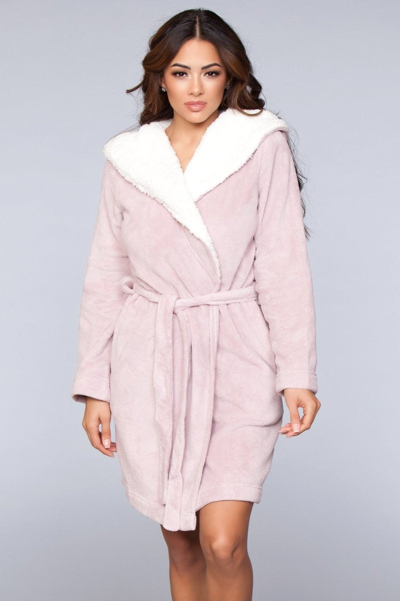 Janet Plush Fleece Color Block Robe