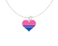 Bisexual Heart Charm Necklaces