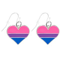 Bisexual Heart Hanging Earrings