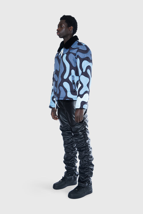 Camouflage Shearling Puffer Jacket