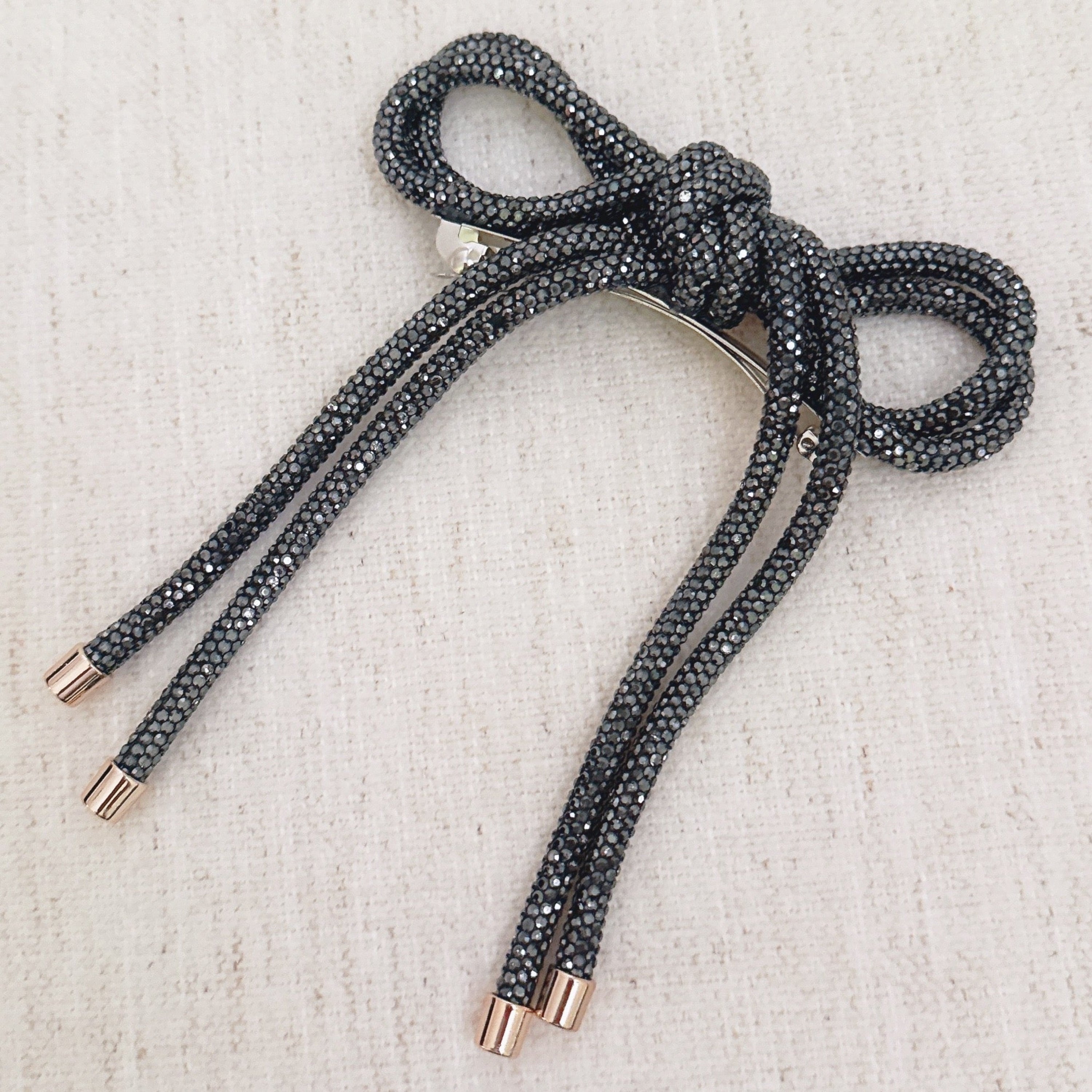 Bling Tube Bow Hair Clip