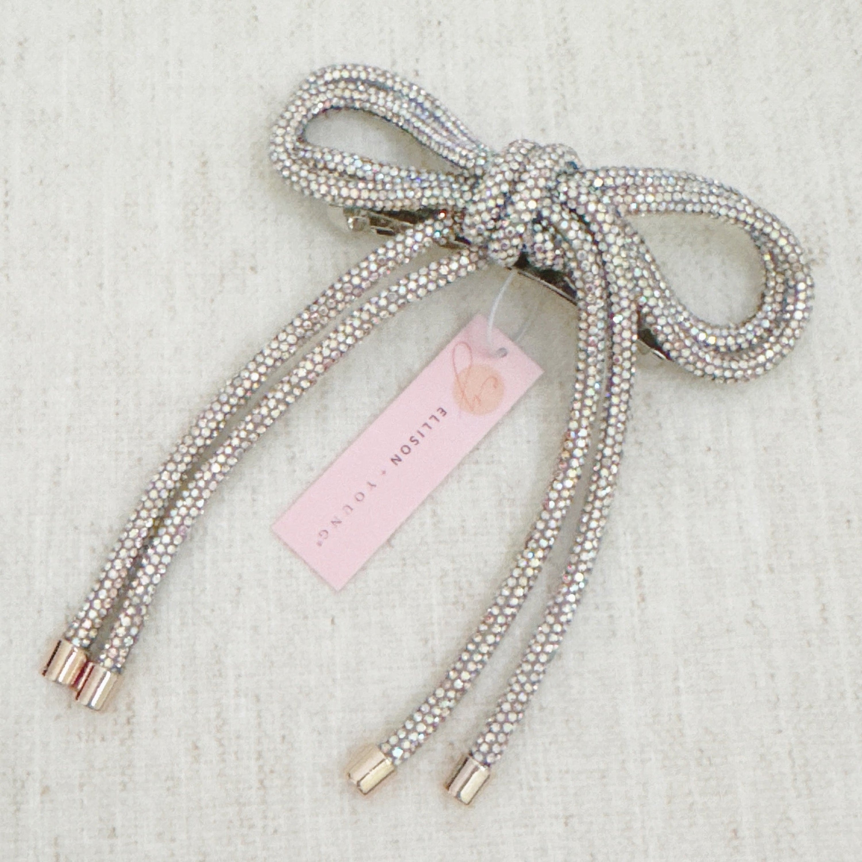 Bling Tube Bow Hair Clip
