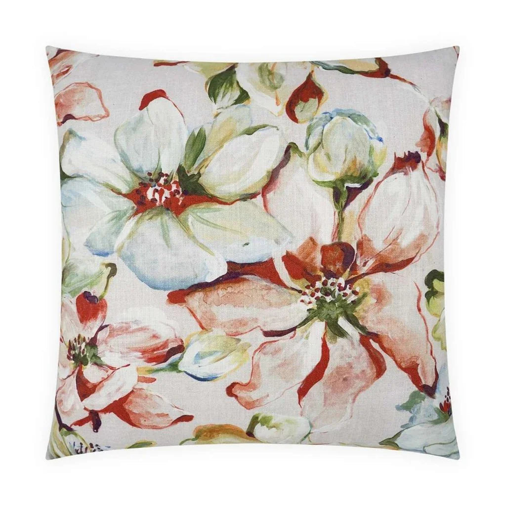 Blooming Handmade Cotton Throw Pillow