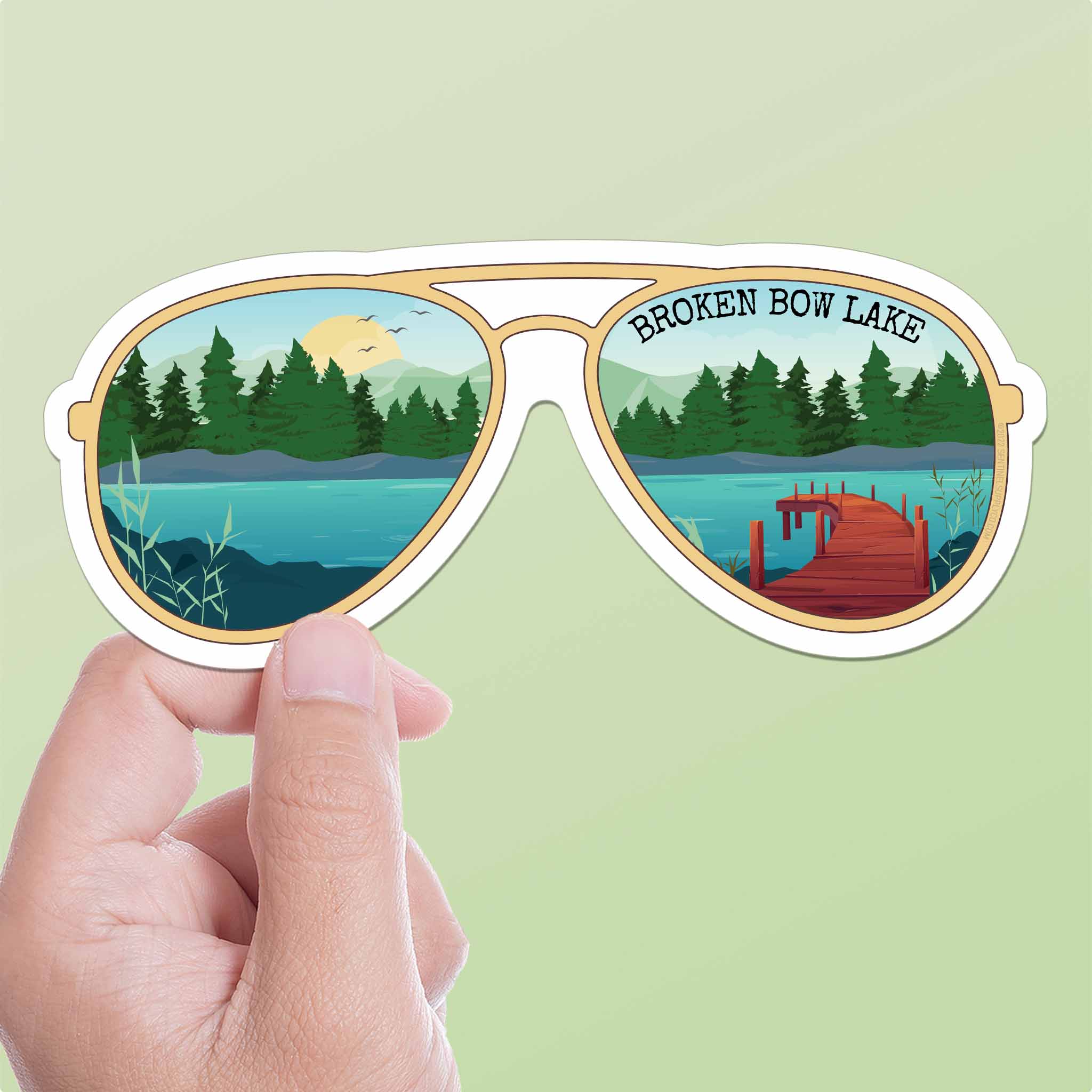 Broken Bow Lake Hochatown Oklahoma Sunglasses Bumper Sticker