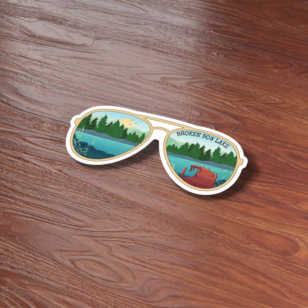 Broken Bow Lake Hochatown Oklahoma Sunglasses Bumper Sticker