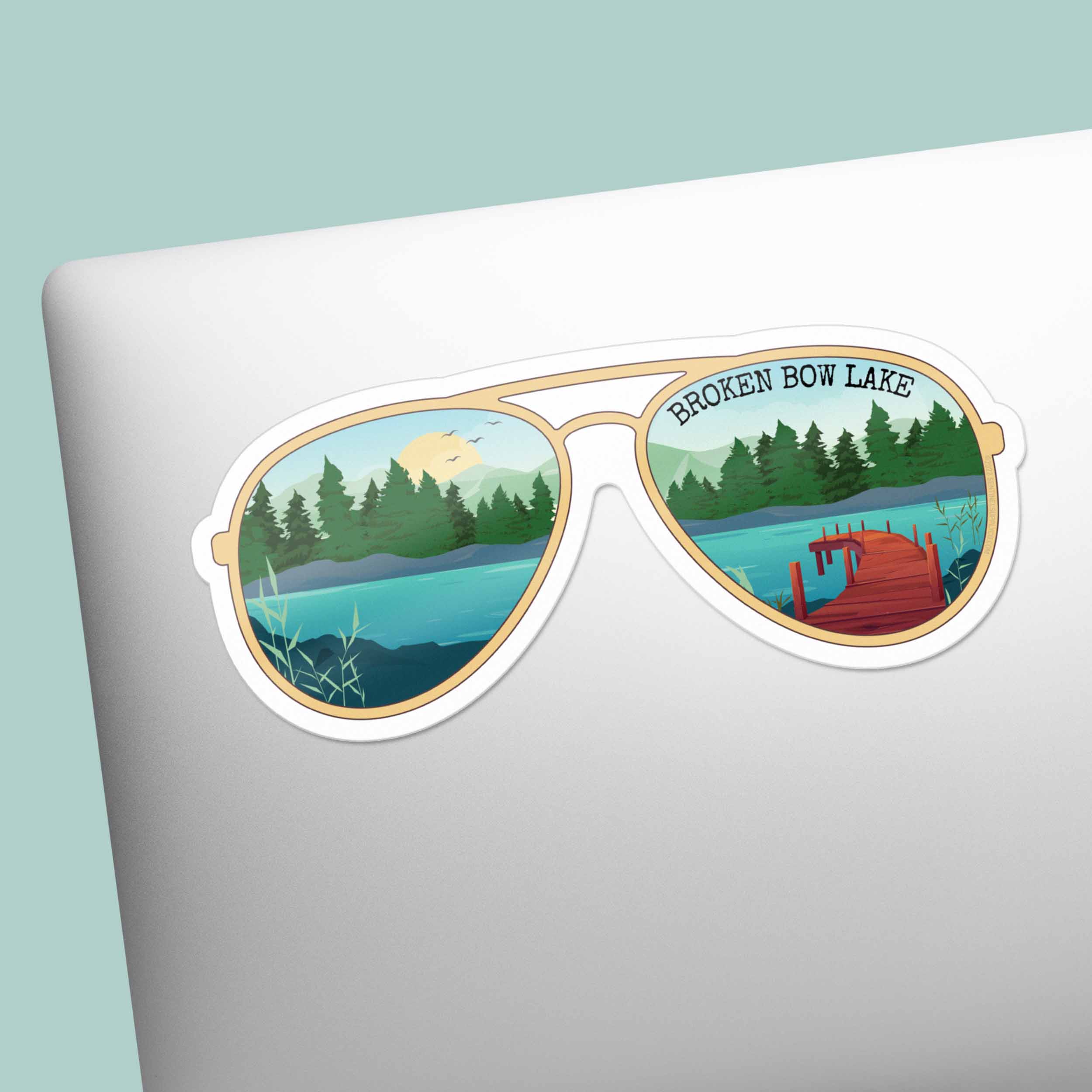 Broken Bow Lake Hochatown Oklahoma Sunglasses Bumper Sticker