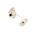 Natural Stone Accented Teardrop Detail Stud Earrings