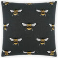 Busy Bee Charcoal Black Throw Pillow With Insert