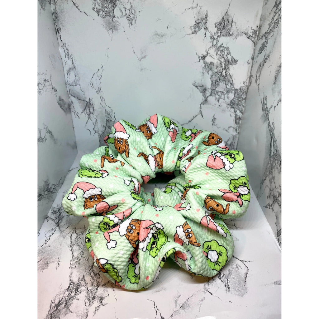Green Grinch and Max Christmas Bullet Scrunchie