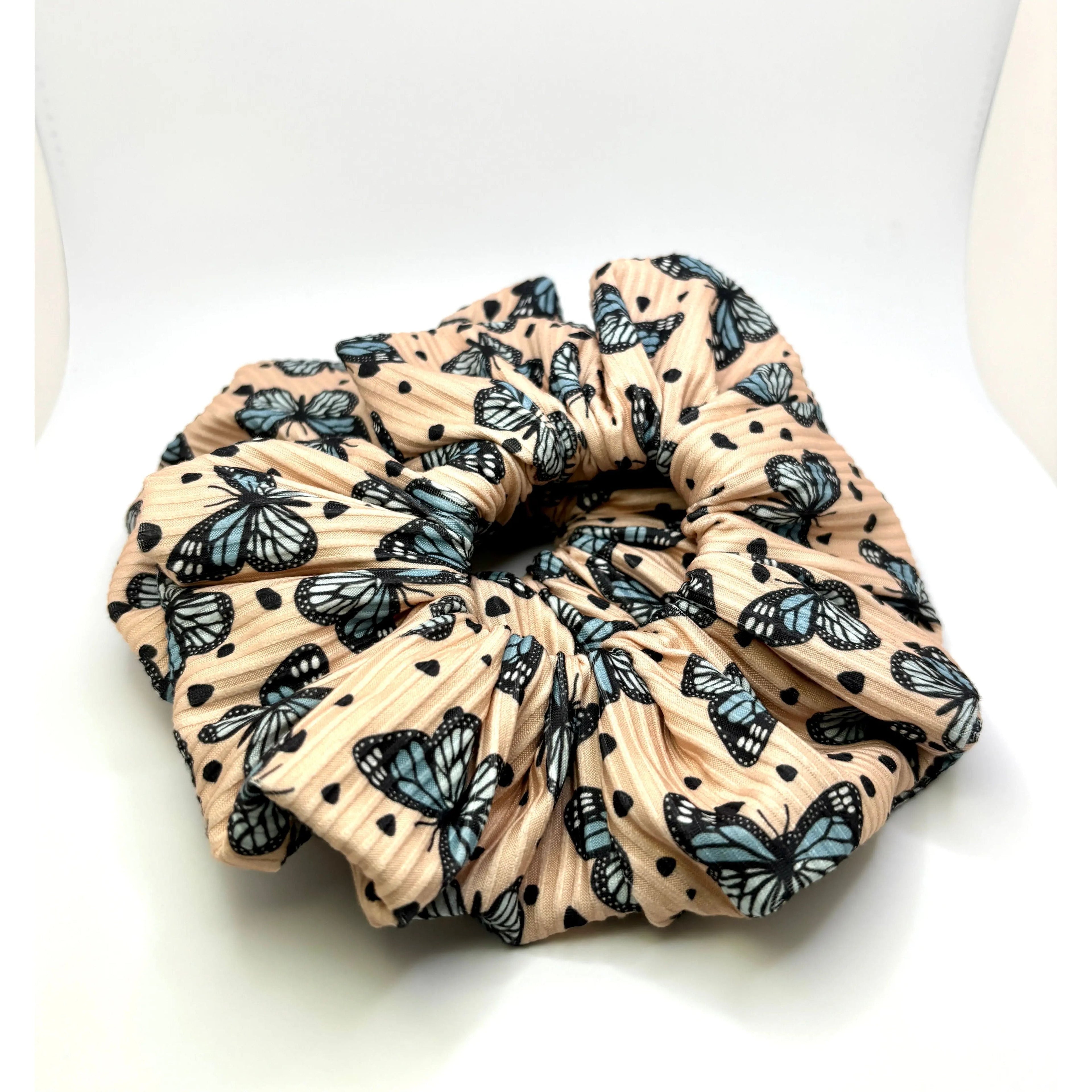 Butterfly Summer Ribbed Scrunchie