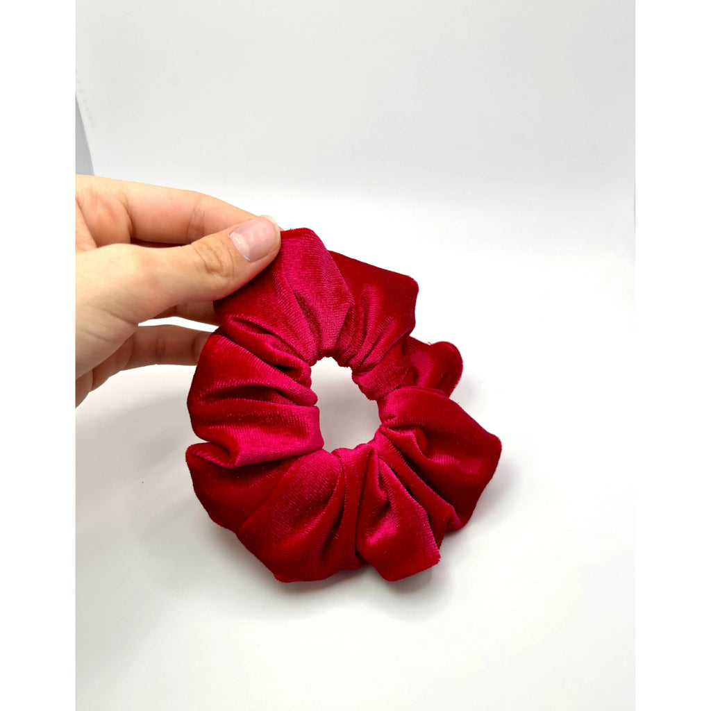 Mini Cherry Velvet Scrunchie