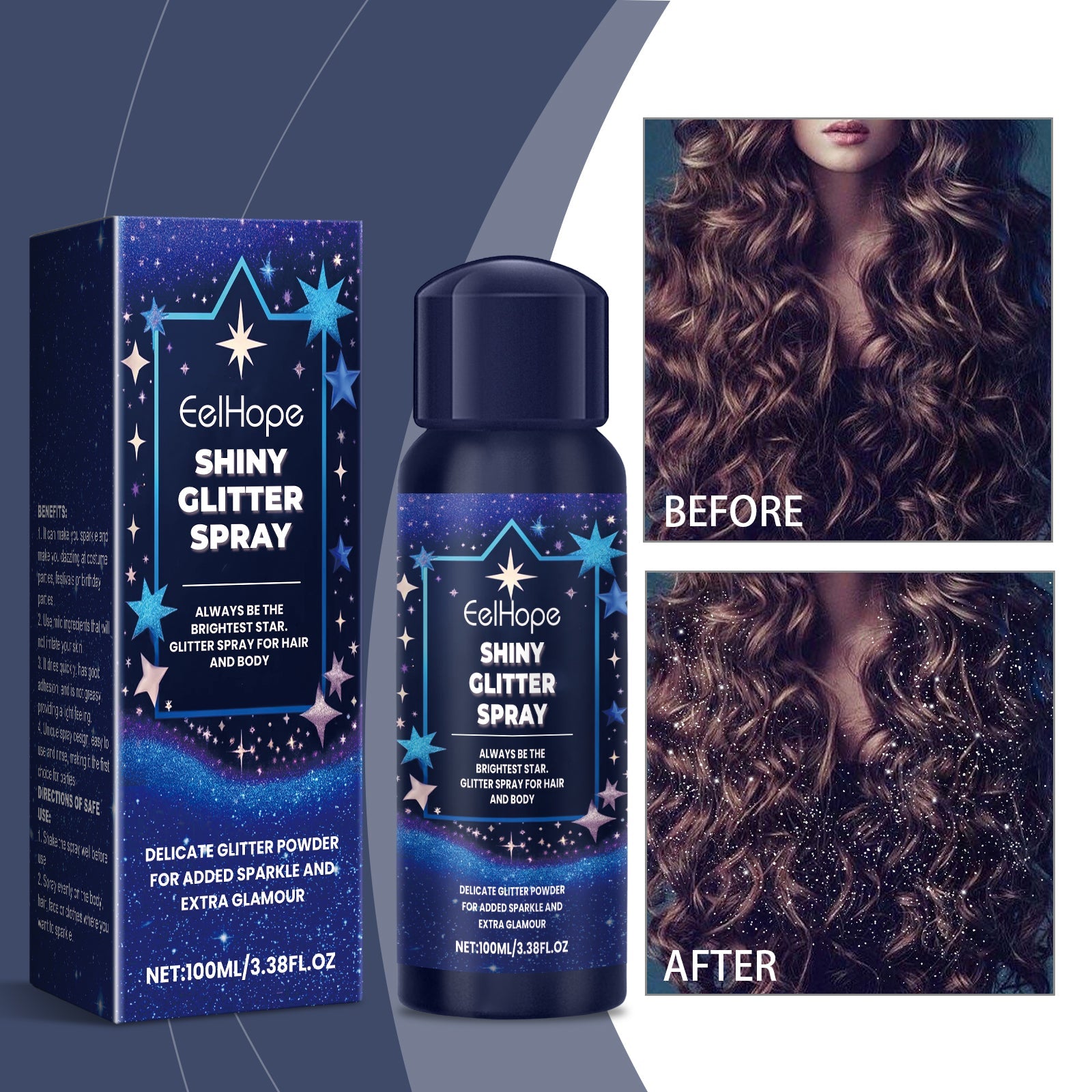 Body Glitter Spray, Facial Collarbone Hair Highlighter Spray To Brighten Glitter Ball Festive Carniva