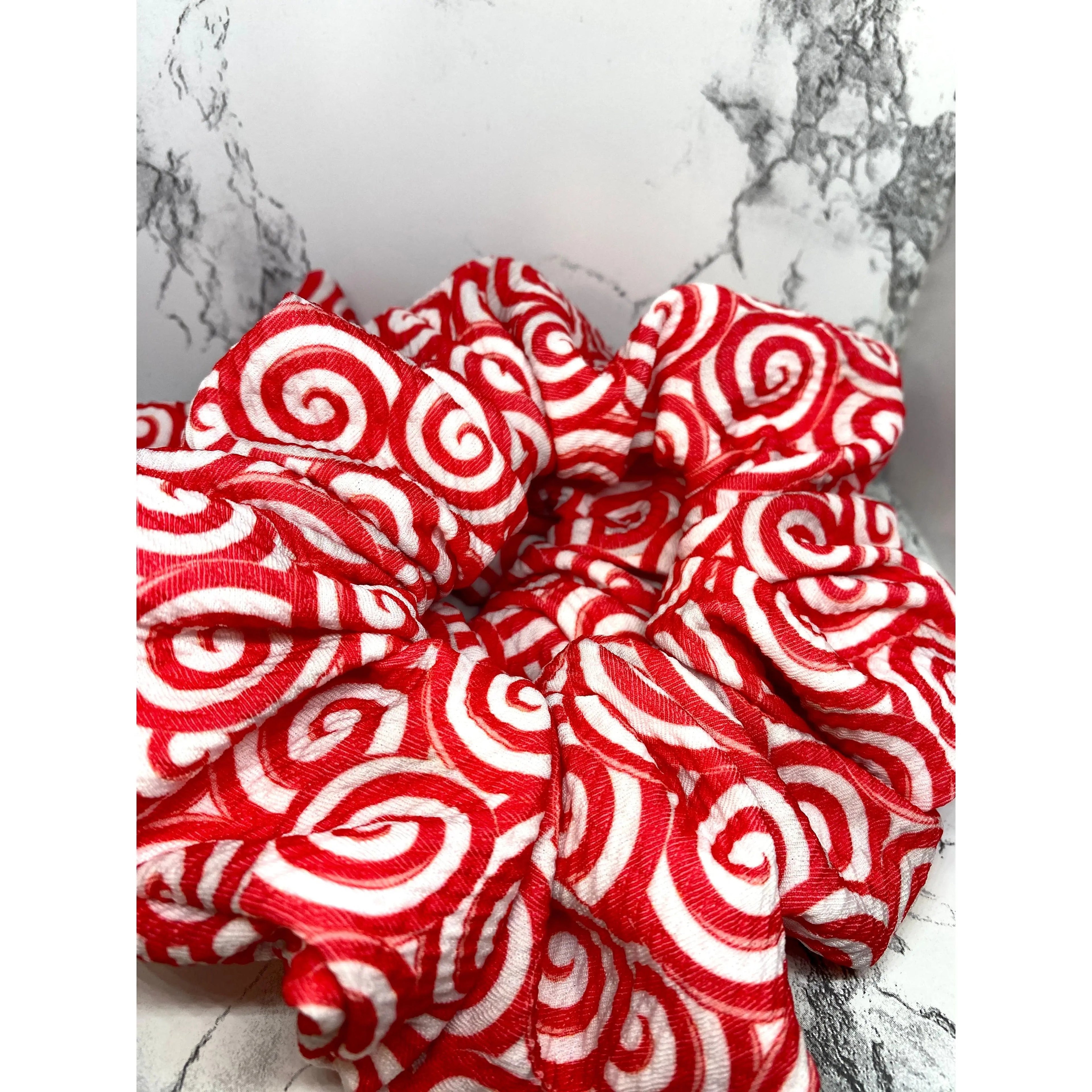 Candy Cane Swirl Christmas Bullet Scrunchie