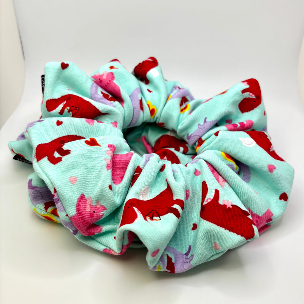 Valentine's Day Dinos Scrunchie