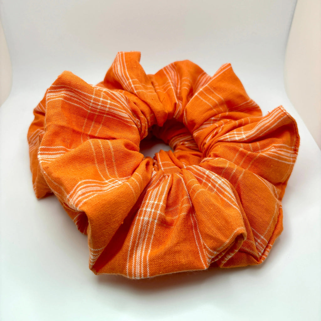 Orange Fall Plaid Scrunchie