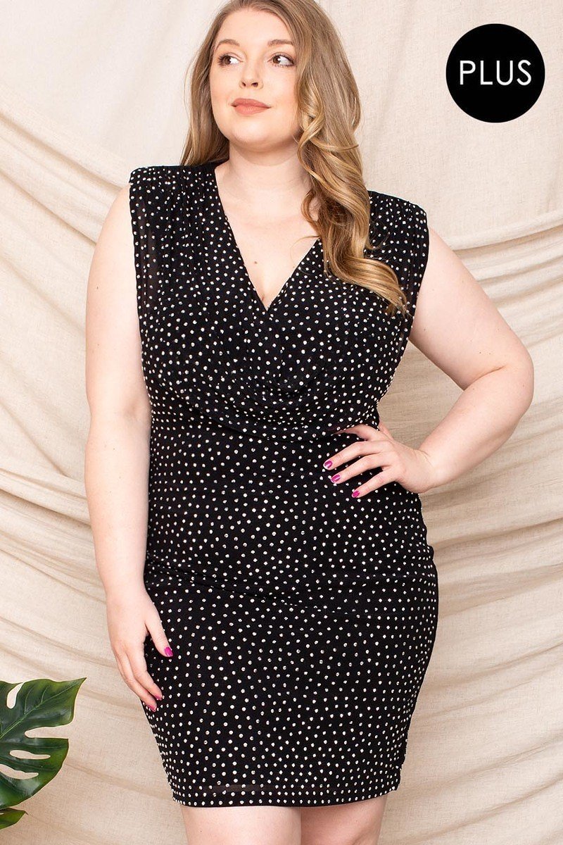 Translucent Rhinestone Mini Dress