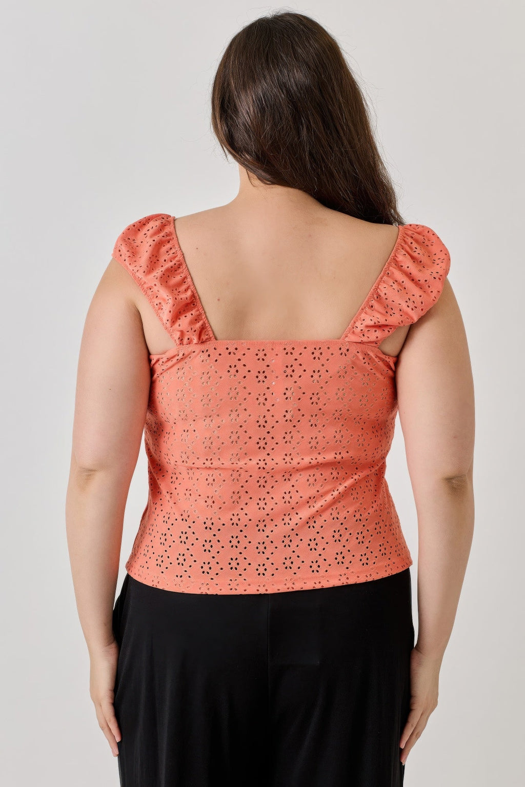 Knit Eyelet Cap Sleeve Top