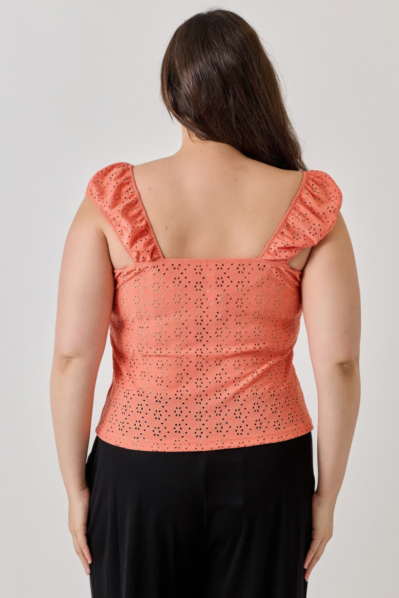Knit Eyelet Cap Sleeve Top