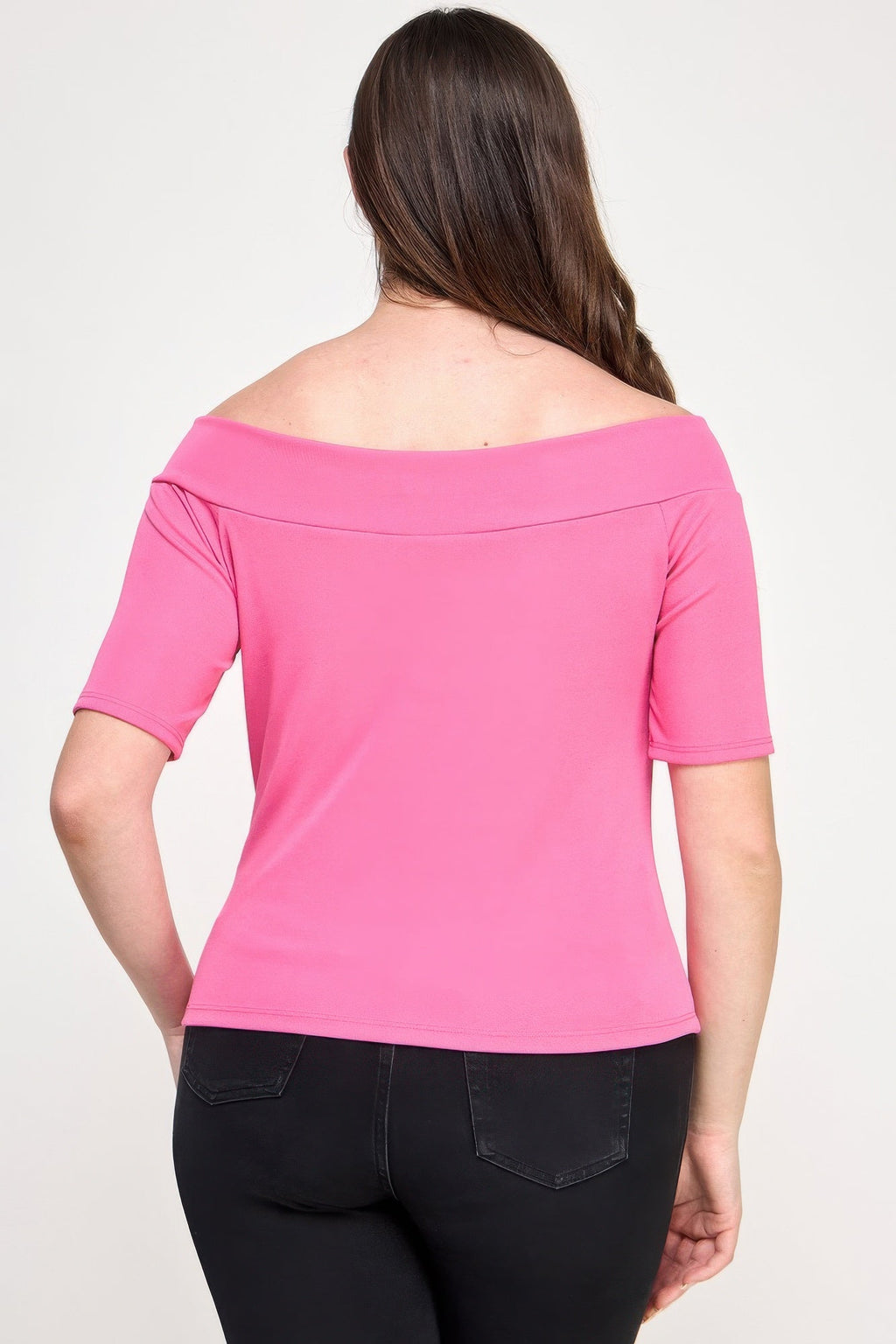 Plus Size Off the Shoulder Knit Rib Twist Knot Top