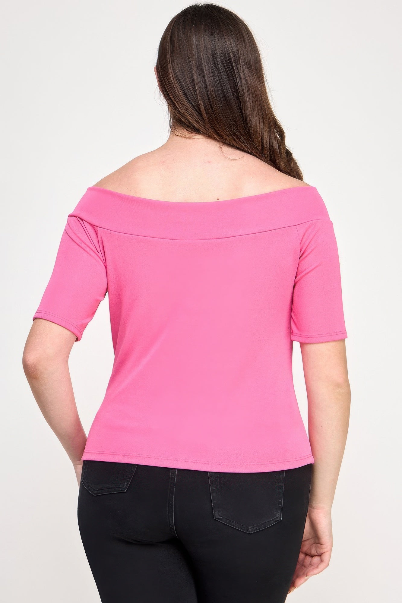 Plus Size Off the Shoulder Knit Rib Twist Knot Top