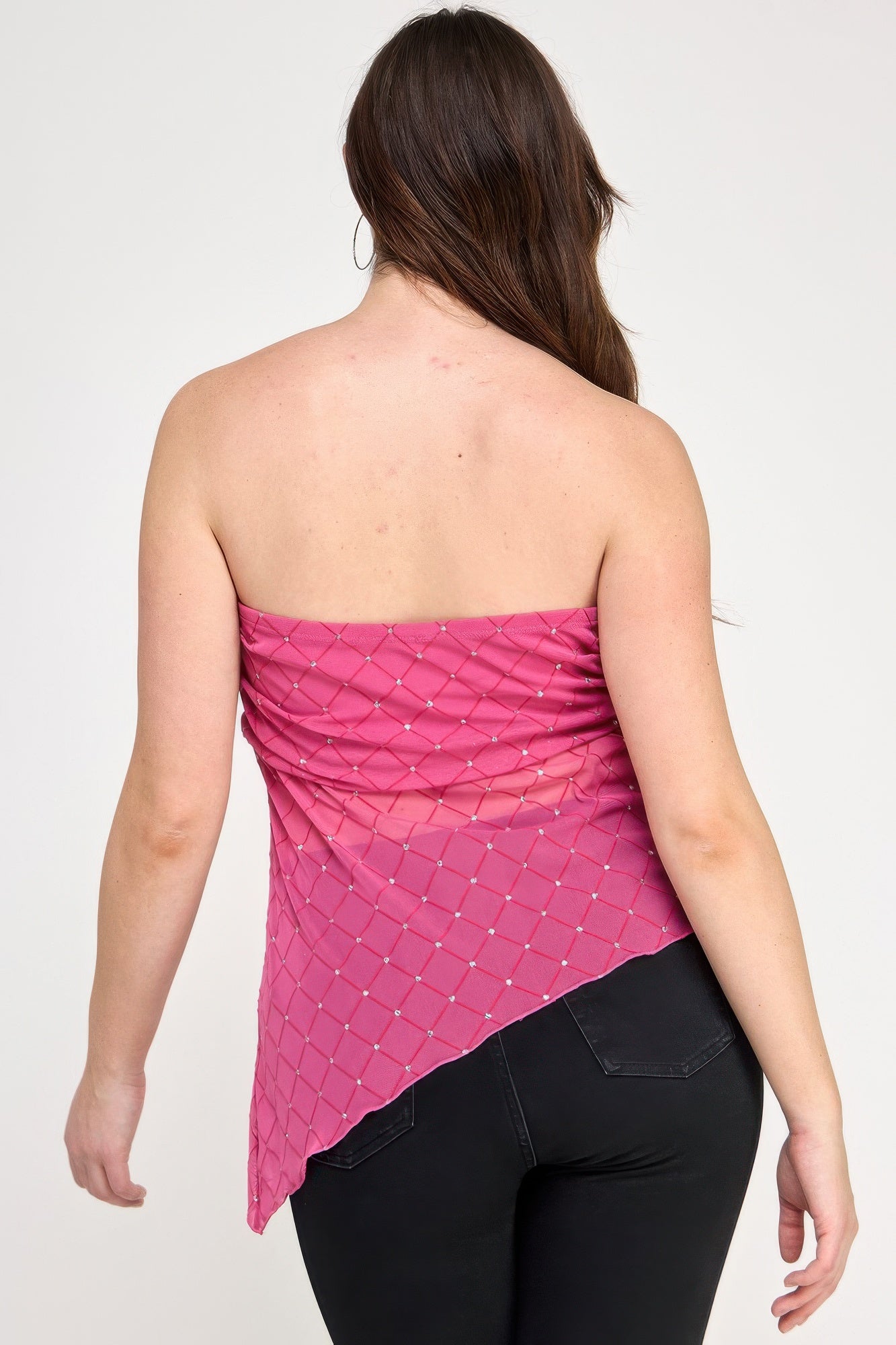 Strapless Tube Assym Hem Top