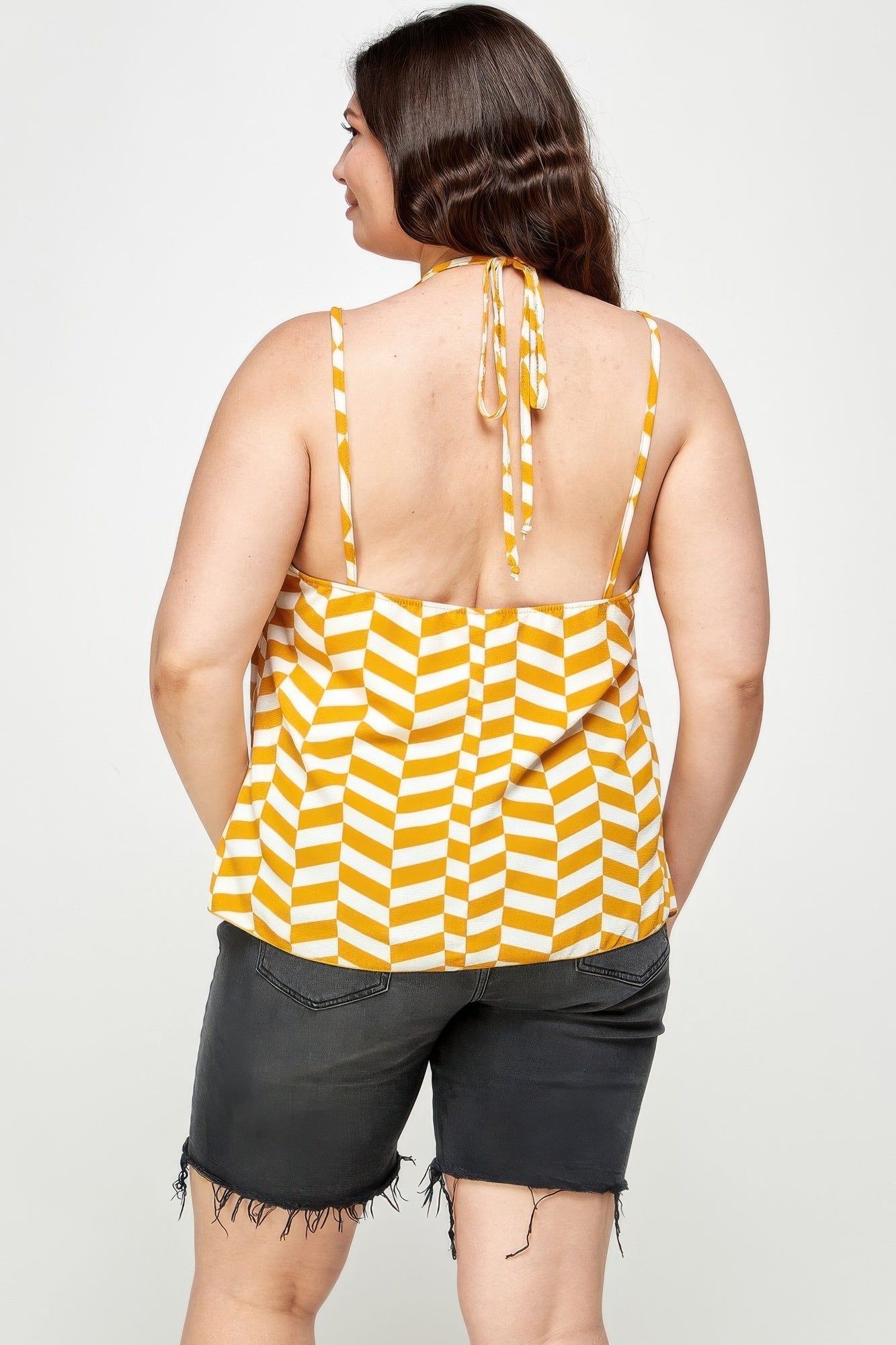 Geometric Top With Double Spaghetti Strap