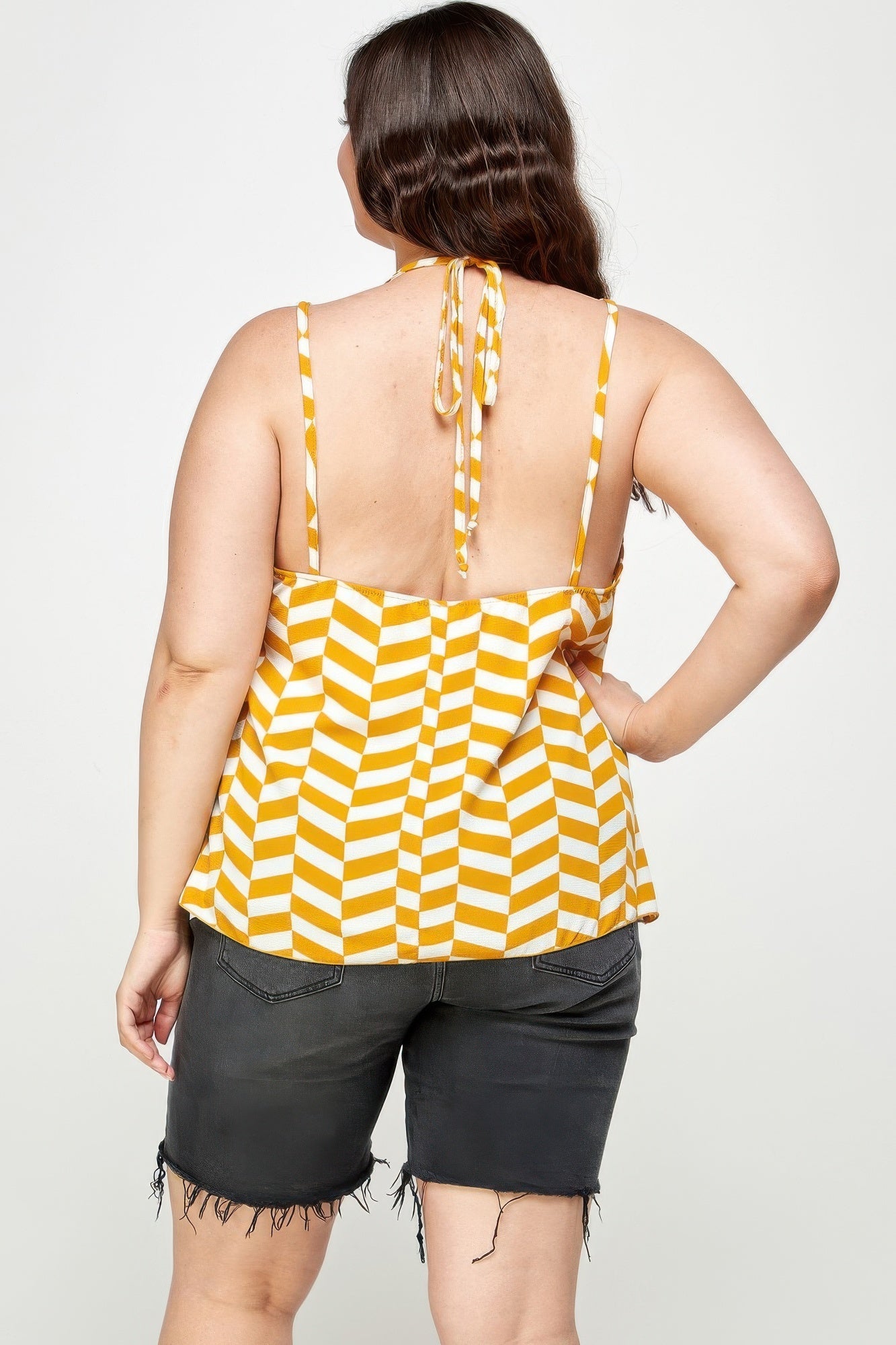 Geometric Top With Double Spaghetti Strap