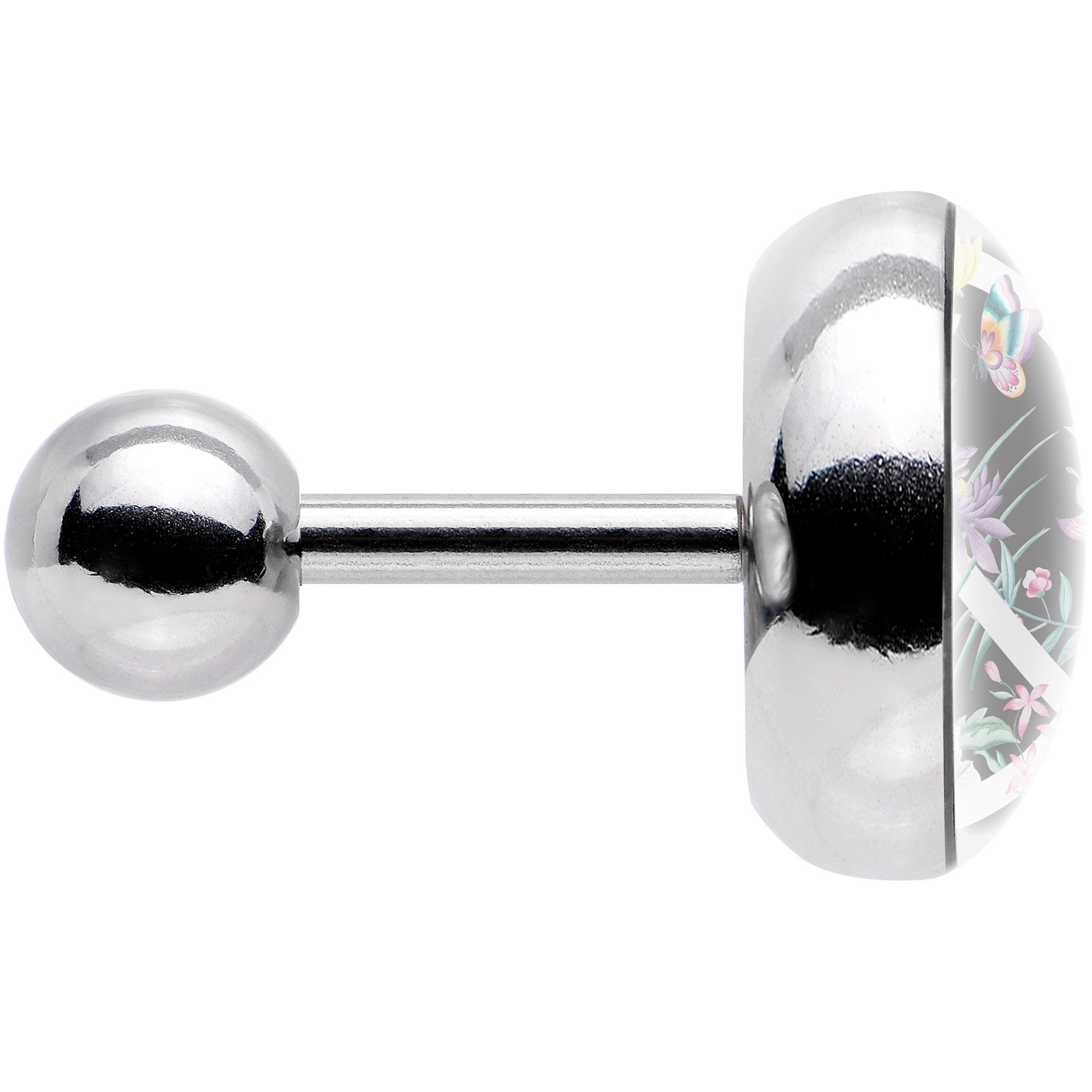 16G 1/4 Floral Peace Sign Tragus Cartilage Earring