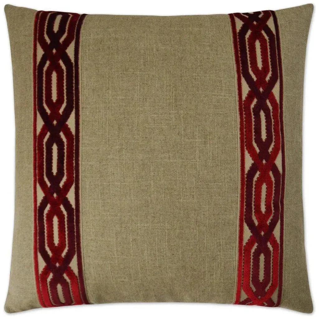 Cannes Red Throw Pillow With Insert