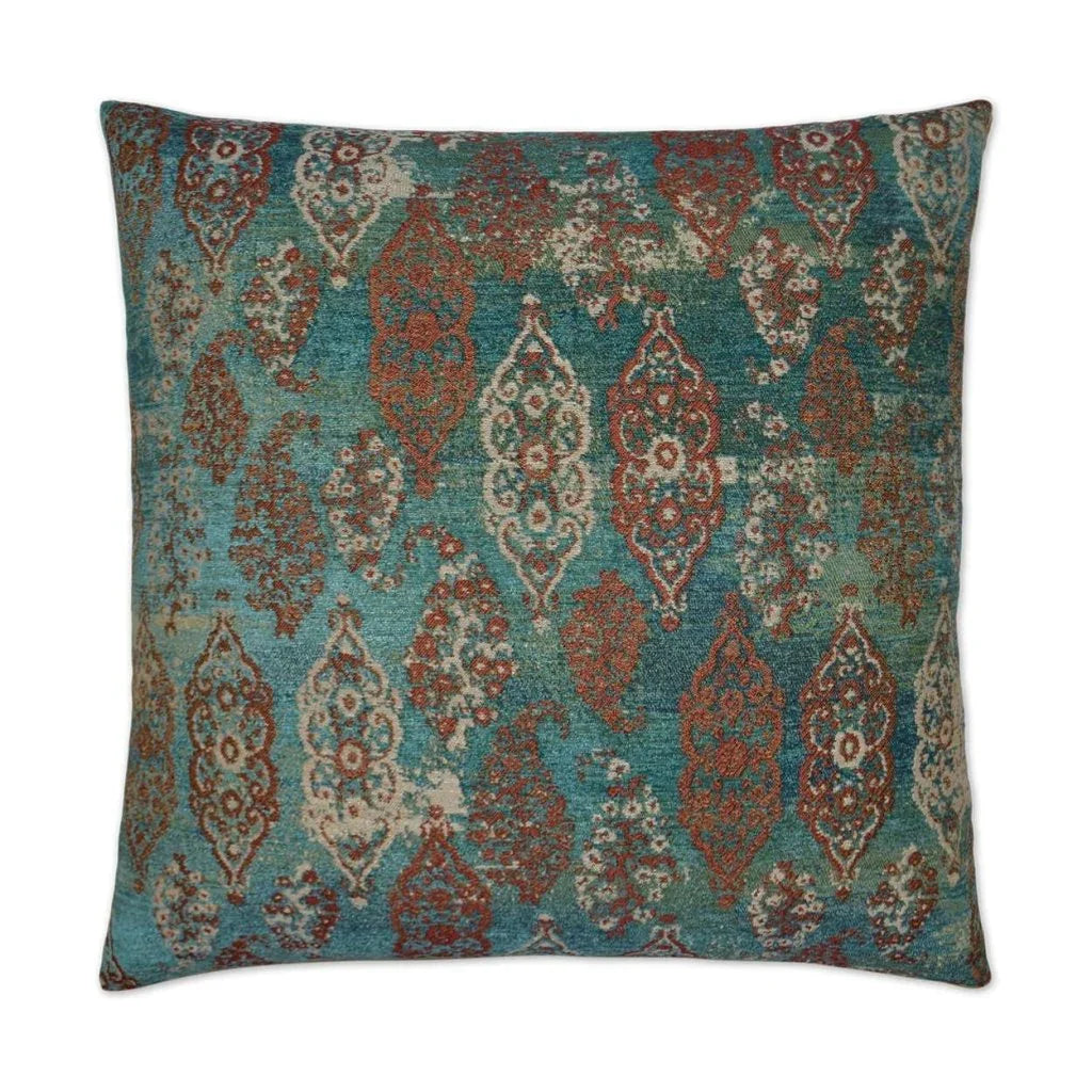 Collette Handmade Teal Throw Pillow
