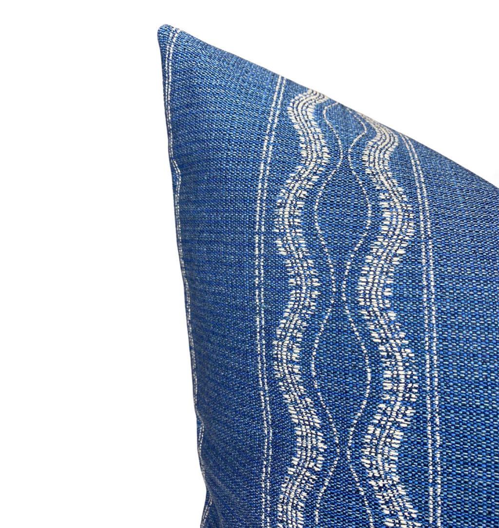 Zanzibar Outdoor Pillow Cover in Lapis Blue, Indoor/Outdoor Pillows, Peter Dunham Textiles