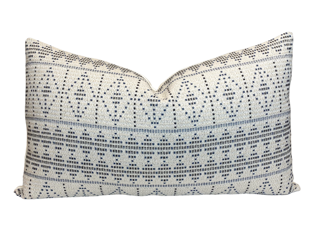 Souk Pillow Cover in Onyx Indigo, Indoor Outdoor Pillows, Peter Dunham Textiles