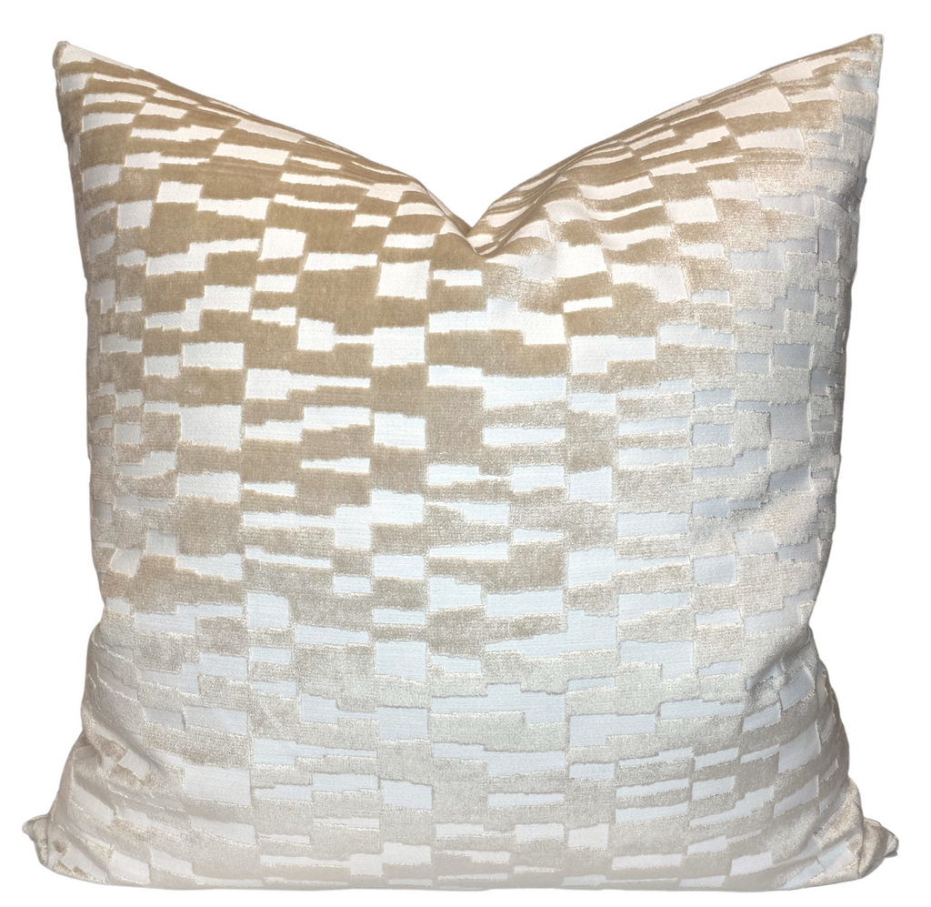 Mod Velvet Pillow Cover in Tan