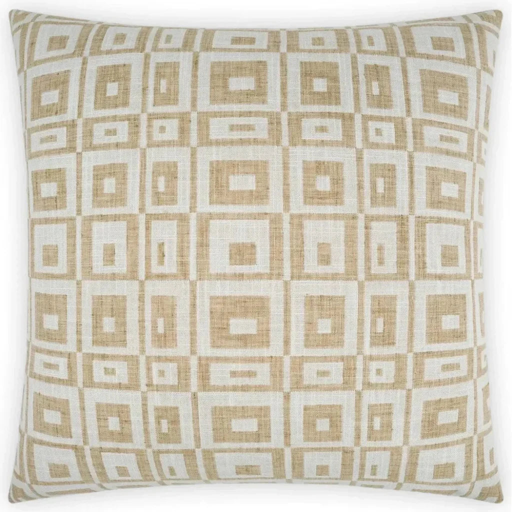 Cubic White Brown Throw Pillow With Insert