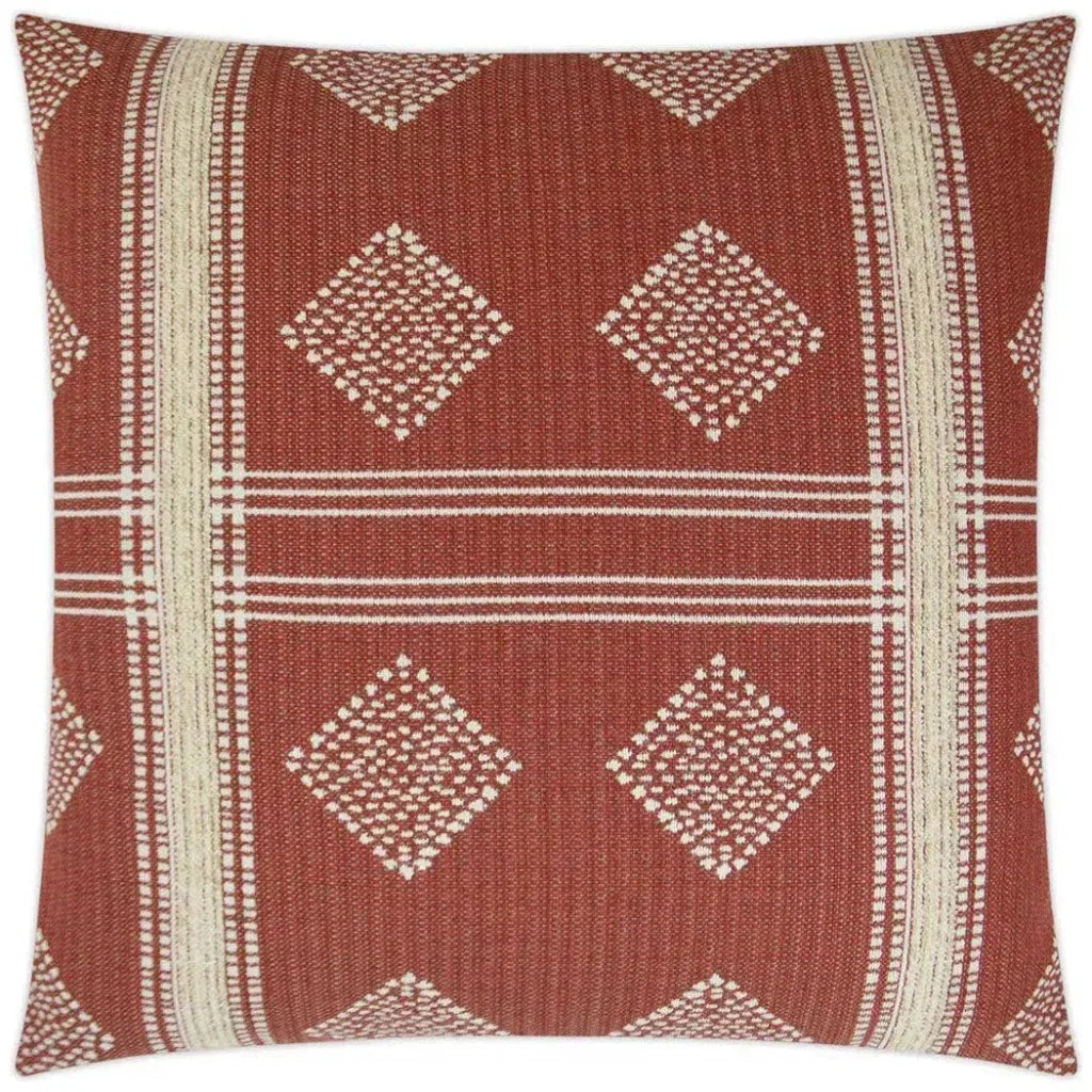 Cultural Brick Red Throw Pillow With Insert