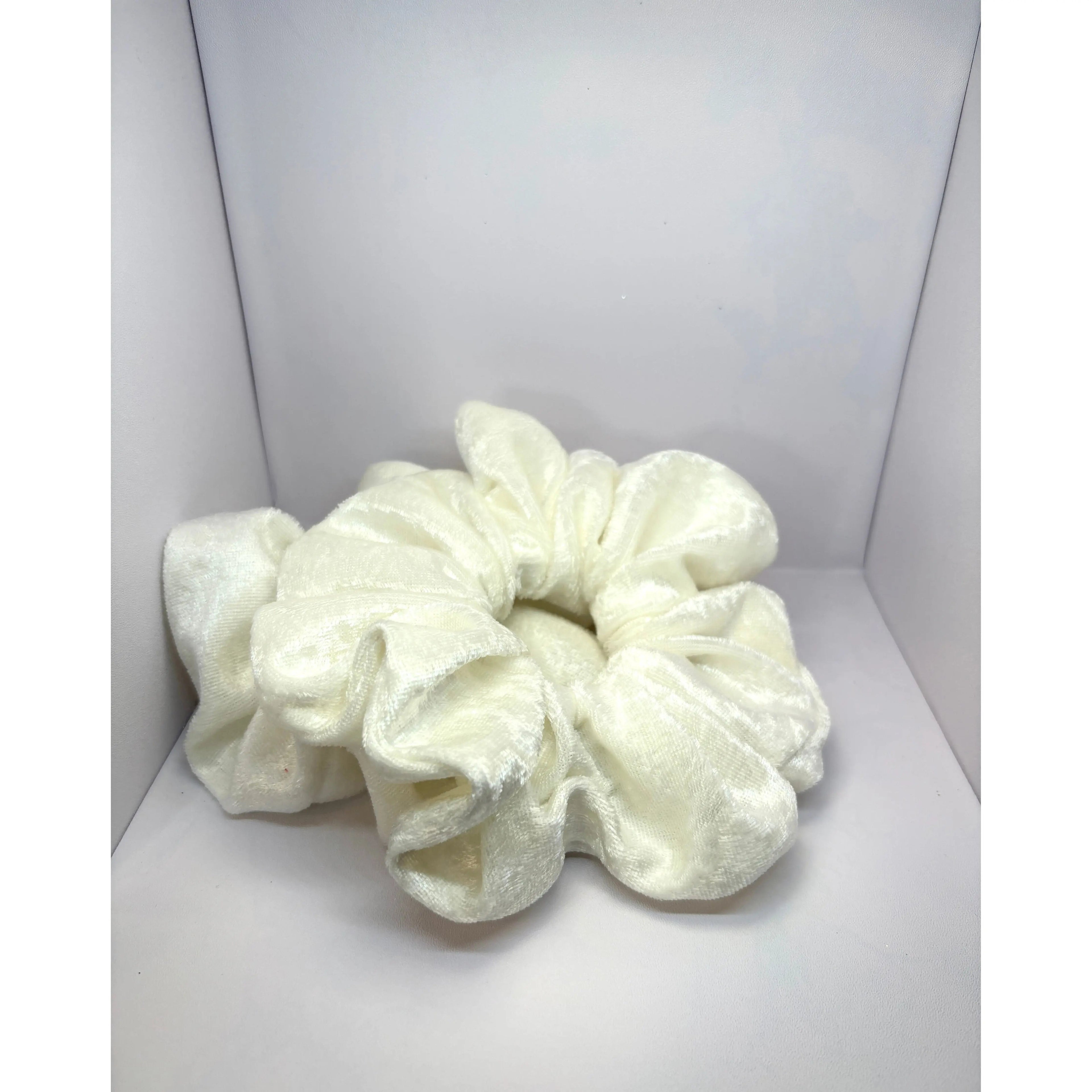 Cream Crushed Velvet Scrunchie