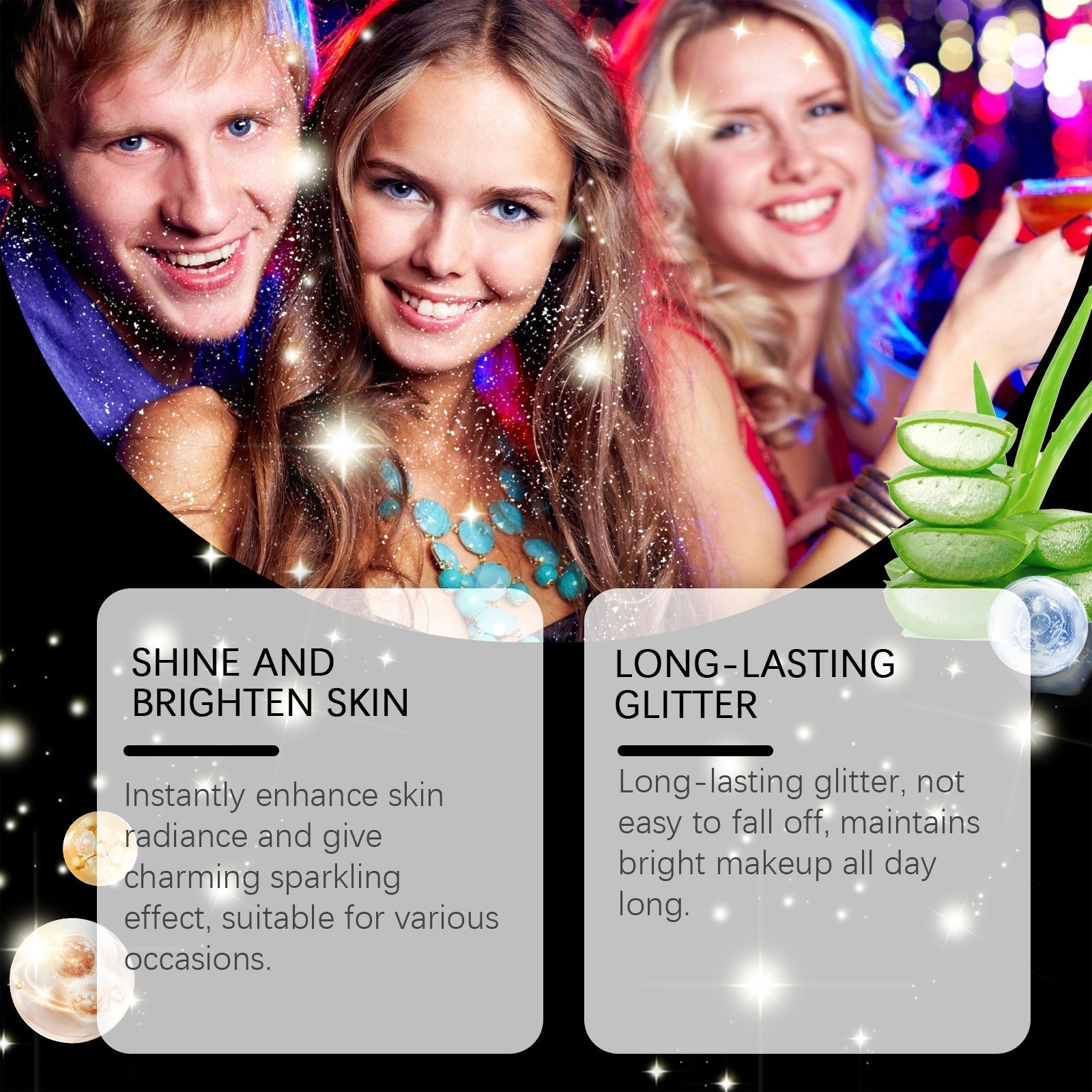 Stage Makeup Glitter Spray, Dance Party Festive Atmosphere Carnival Hair Body Highlight Glitter Spray