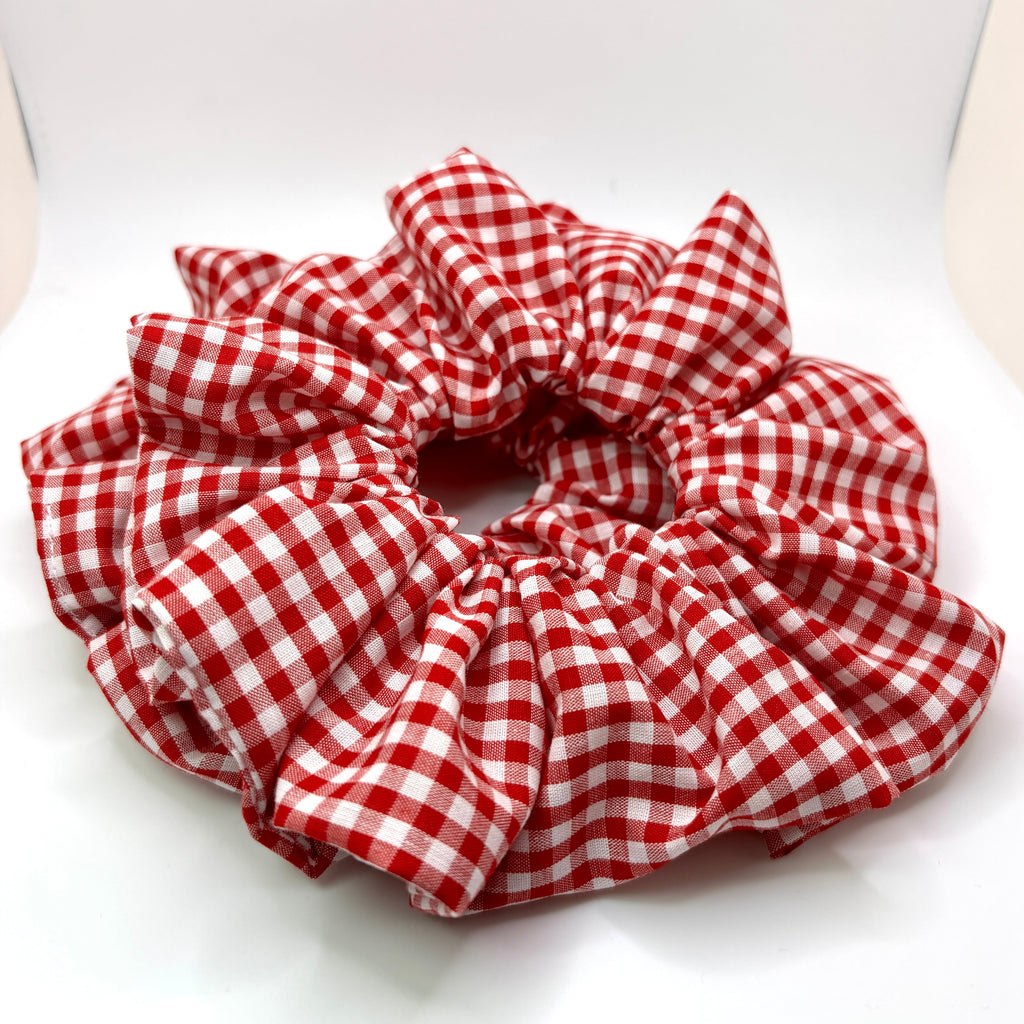 Red Gingham Spring Scrunchie