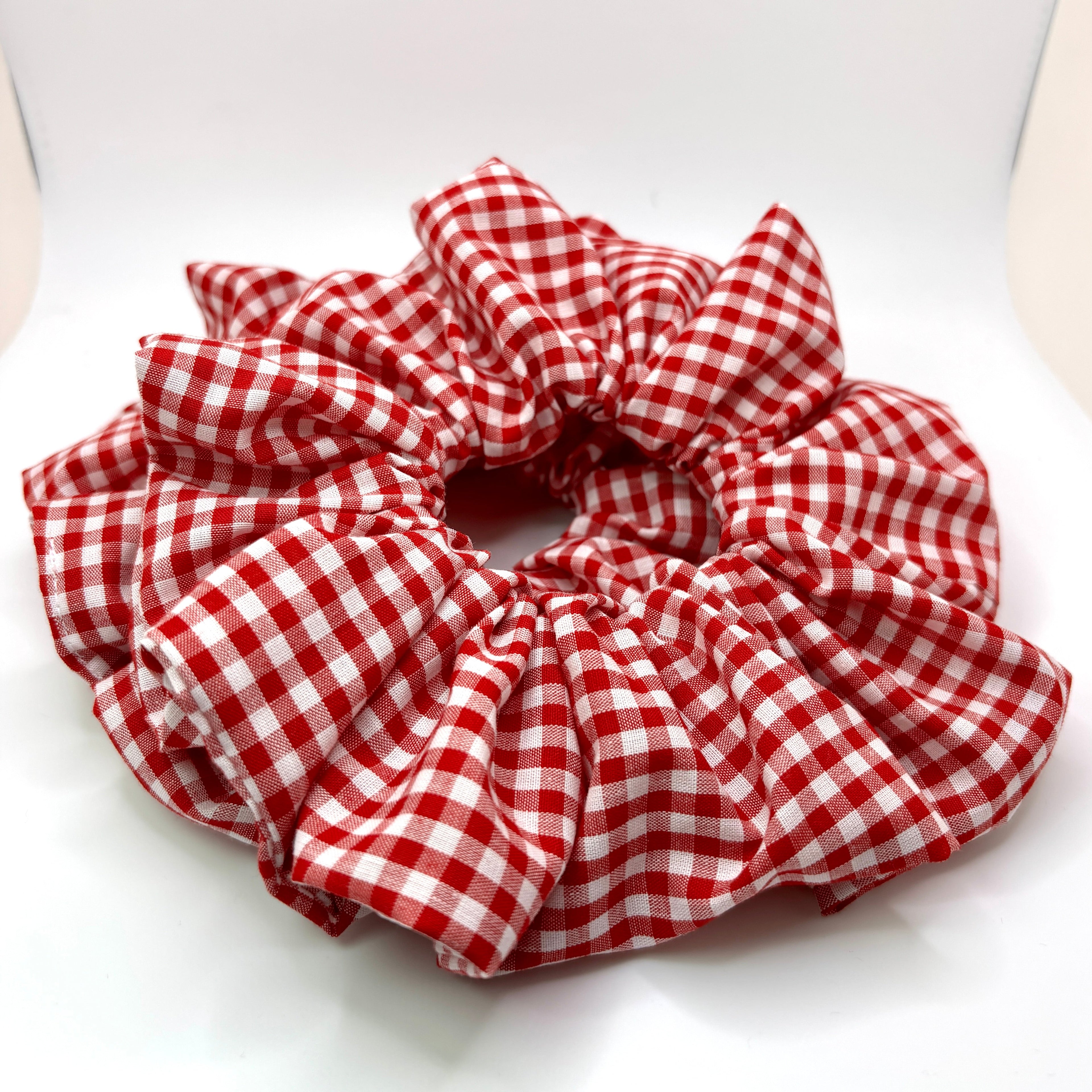 Red Gingham Spring Scrunchie
