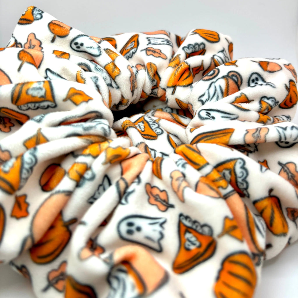 Spooky Pumpkin Spice Minky Scrunchie