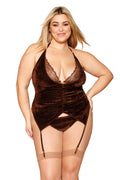 Mocha Velvet and Lace Bustier