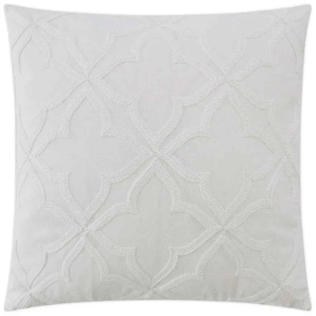 Decco White Throw Pillow With Insert