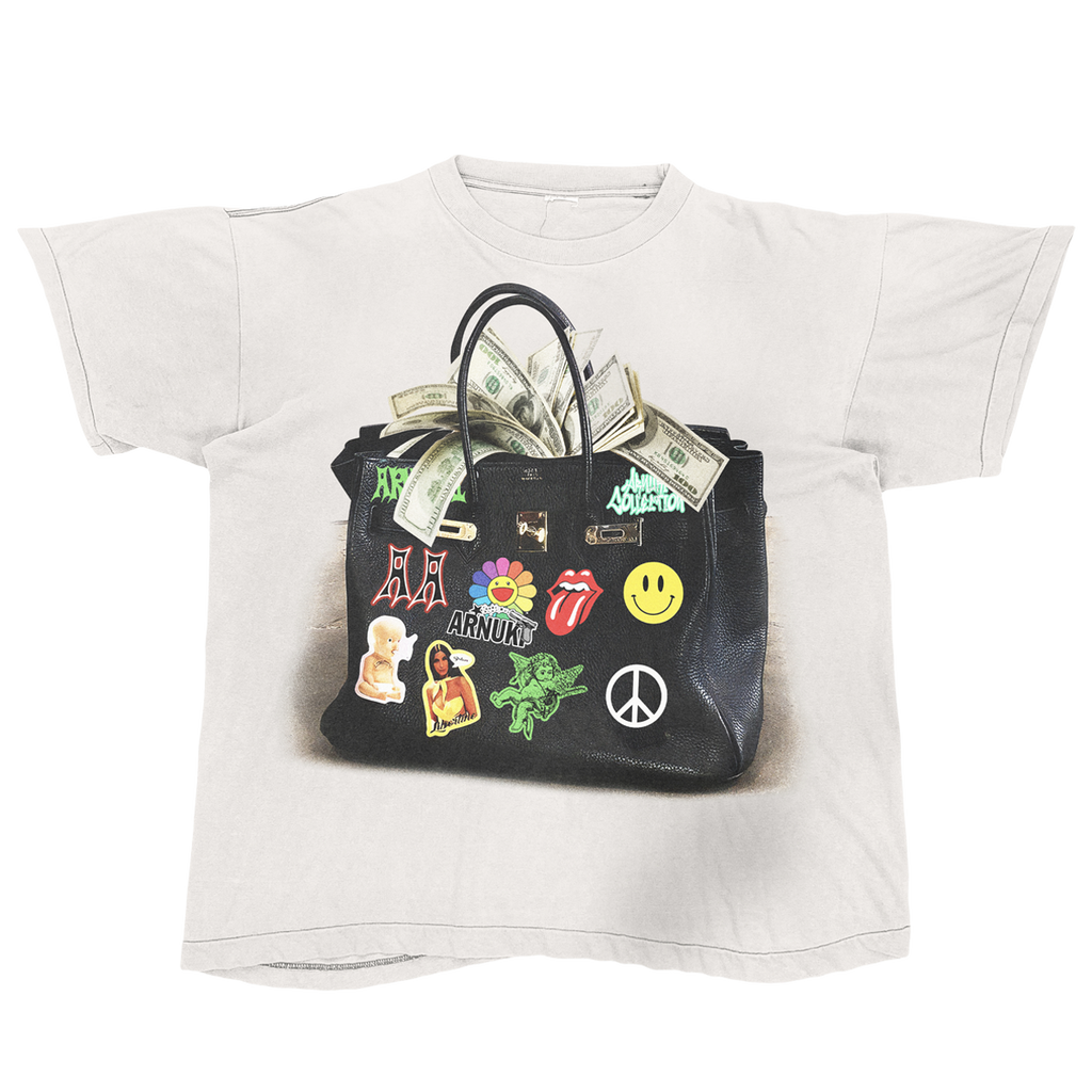 White Designer Bag Streetwear Tee