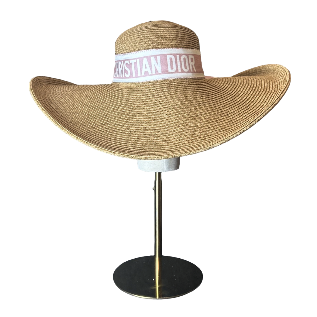 Trotter Pink Vintage Silk Scarf Perfect Straw Sun Hat