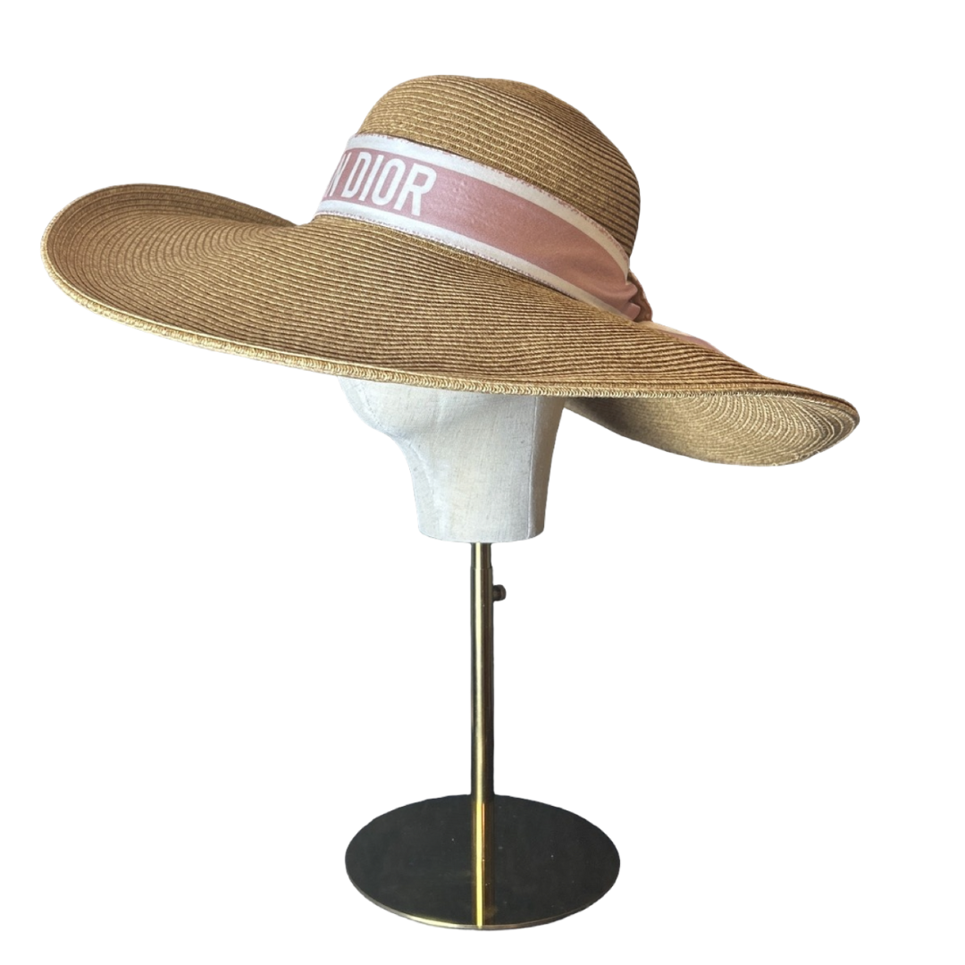 Trotter Pink Vintage Silk Scarf Perfect Straw Sun Hat