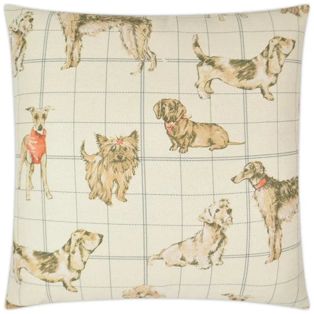 Dog Daze Stone Brown Throw Pillow Insert