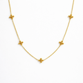 Dot Dot Golden Cross Necklace - Water & Tarnish Resistant