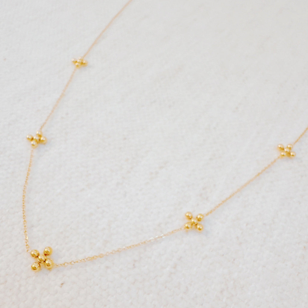 Dot Dot Golden Cross Necklace - Water & Tarnish Resistant