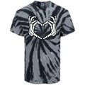 Skeleton Heart Fingers Tie-Dye Music Festival T-Shirt